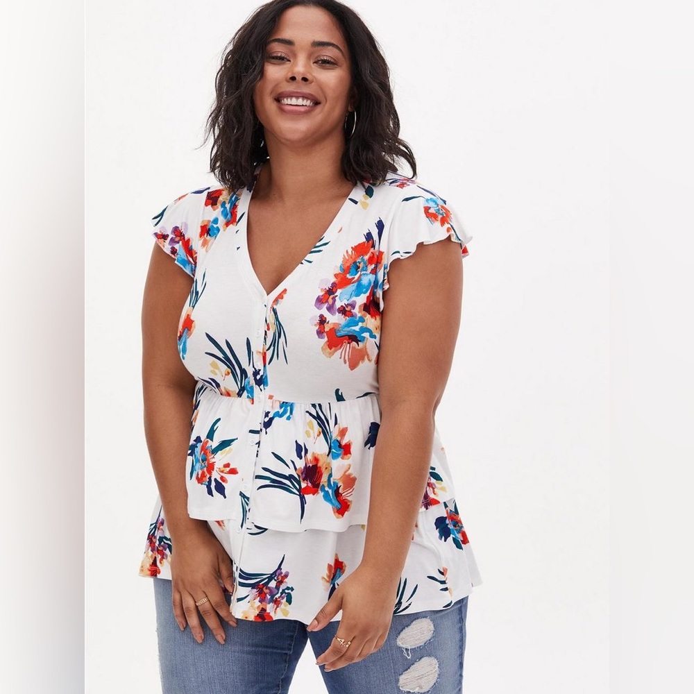 Floral tiered Super Soft top